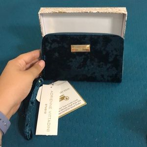 Adrienne Vittadini Studio Turquoise Velvet Wallet